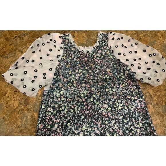 MUNTHE Cadi Floral Print Puff Sleeve Semisheer Top Blouse size 32 DESIGINER - Picture 4 of 7